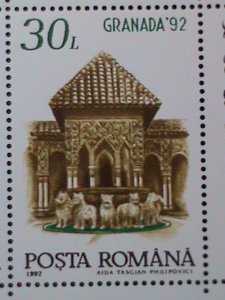 ROMANIA-1992 SC# 3743 GRENADA'92 STAMP SHOW  MNH S/S SHEET-VERY FINE