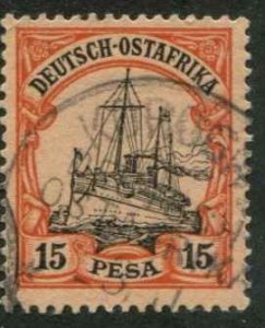 German East Africa SC# 15 Kaiser's Yacht 15pesa Used