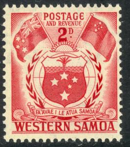 SAMOA 1952 2d FLAGS AND Coat of Arms Pictorial Sc 205 MNh