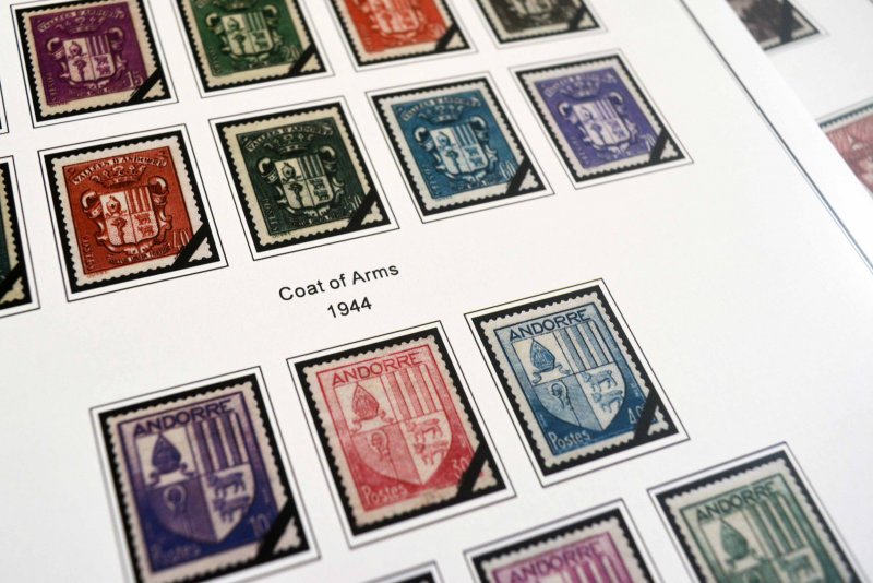 COLOR PRINTED ANDORRA [FRENCH] 1931-2020 STAMP ALBUM PAGES (100 illustr. pages)