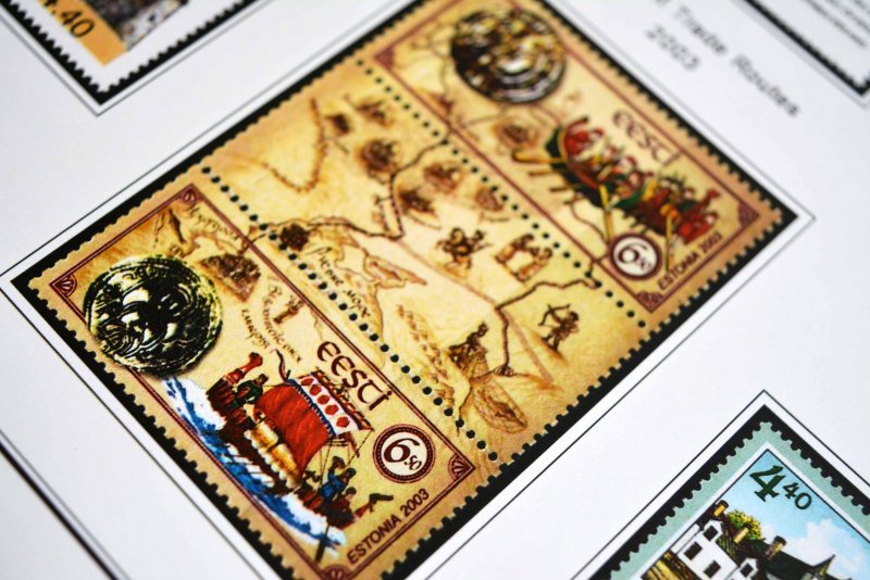 COLOR PRINTED ESTONIA 1918-2010 + 2011-2020 STAMP ALBUM PAGES (112 ill. pages)