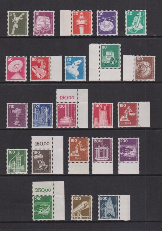 Germany Berlin  #9N359-9N376  MNH  1975 - 82  Industry complete