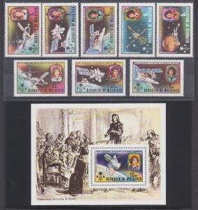 Maldive Islands Sc 480-488 MNH. 1974 Copernicus + Souvenir Sheet