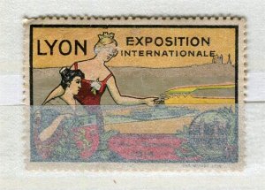 FRANCE; 1914 early LYON EXPO Special Pictorial Stamp fine Mint value