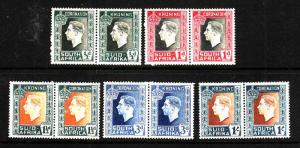 South Africa-Sc#74-8-unused hinged set-KGVI Coronation-1937