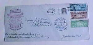 US  AIR MAIL SET OF 3 DIFF. on ZEPPELIN  #409A  MAY 11,1936 NY FRANKFURT MAY 14