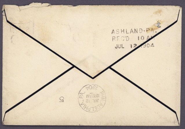US 319 on 1904 mourning cover w/Philadelphia PA. pmk & Station O cancel