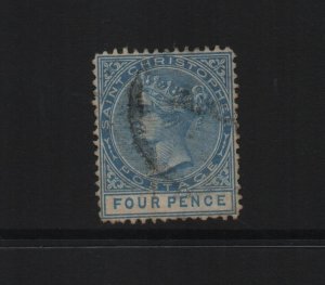 St Christopher 1879 SG8 4d 14 perf CC watermark - used