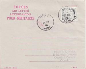 Canada 6c QEII Centennial 1970 CFPO 108 Lahr, Germany Forces Air Letter to Ot...