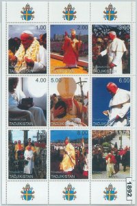 M1892 - TAJIKISTAN, 1999 MINIATURE SHEET: Pope John Paul II, Vatican