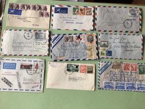 Airmail flight cover mixed world 9 items Ref A1458
