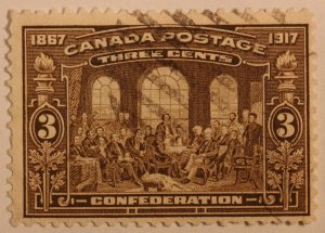 Canada Scott # 135  3c 50th Anniversary of Confederation 1917-09-15