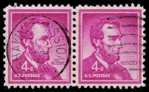 US #1036a Abraham Lincoln Pair; Used