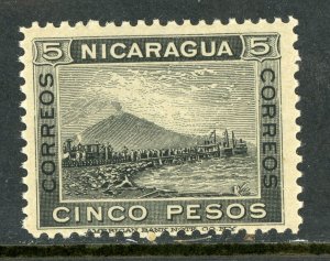 Nicaragua 1900 Momotombo 5 Peso Black  Scott # 132 MNH W452 ⭐☀⭐☀⭐