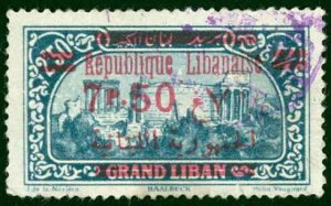 Lebanon Sc# 99 Used 1928 750p on 250p View of Beirut