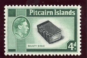 Pitcairn Islands 1951 KGVI 4d black & emerald-green superb MNH. SG 5b. Sc 5A.