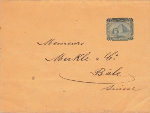 Egypt 1897 Wrapper 2m green to Basle, Switzerland  Reciever on back  VF/clean
