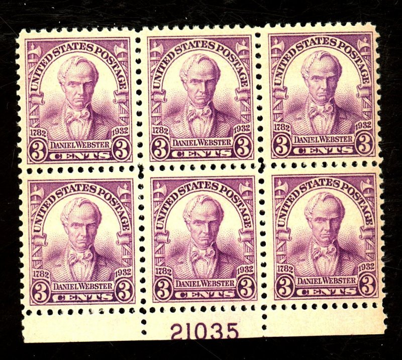 725 MINT PL BLOCK FVF OG LH Cat $15