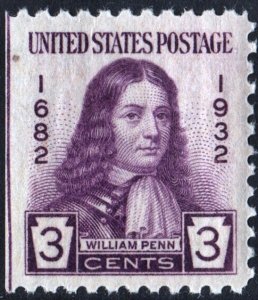 SC#724 3¢ William Penn (1932) MNH