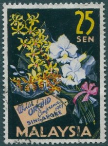 Malaysia 1963 SG5 25c Orchid Congress FU