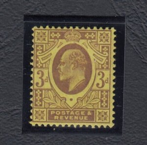 GB KEVII 1902 3d Dull Purple Orange Yellow SG232a MH BP9240