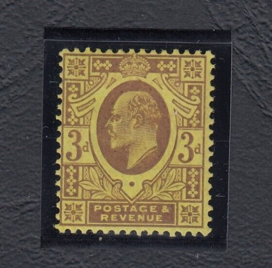 GB KEVII 1902 3d Dull Purple Orange Yellow SG232a MH BP9240