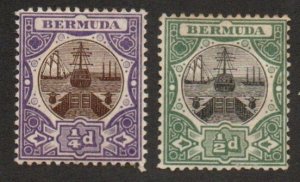 Bermuda 28-29 Wmk. 3.  Mint hinged