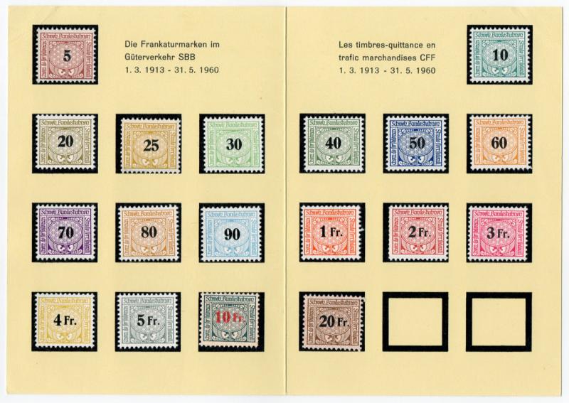 (I.B) Switzerland Railways : State Railways Collection (complete card)