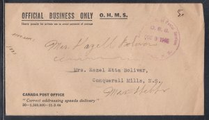 Canada - Dec 9,1946 Halifax, NS PostalService OHMS Cover