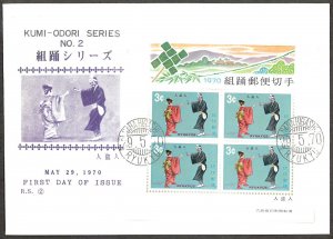 Ryukyu Islands SC#196a KUMI ODORI SERIES 2 Souneir Sheet (1970) First Day Cover