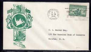 Canada #282 Newfoundland FDC F424