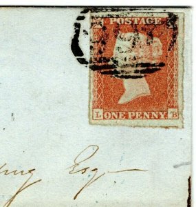 GB 1d Red Imperf Cover LARGE STAMP Liverpool Bath Somerset 1851{samwells}13a.24