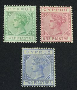 MOMEN: CYPRUS SG #11-13 1881 CROWN CC MINT OG H £1,000 LOT #60973