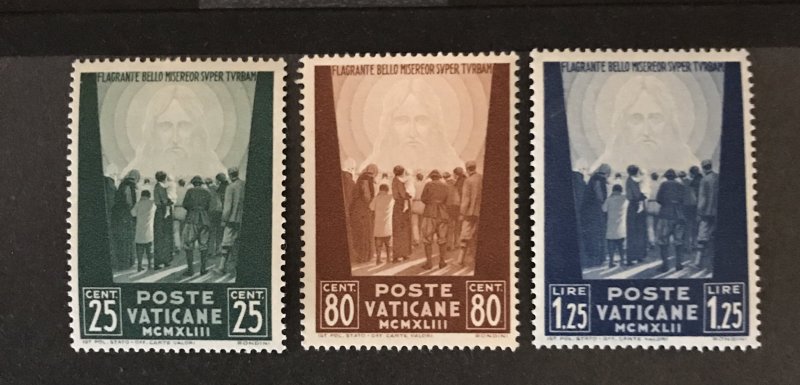 Vatican City 1942 #77-9, Unused/MH, CV $.75