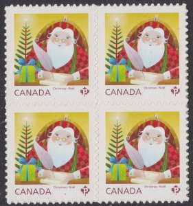Canada 2798 Christmas Santa 'P' block (4 stamps) MNH 2014