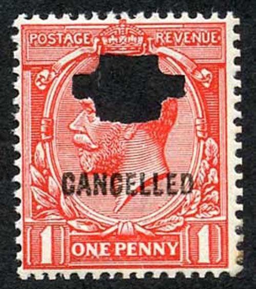 1d Block Cypher opt Cancelled Punched Spec U/M (tone spot)