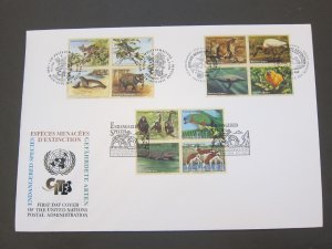 United Nations (NY,Vienna,Geneva) 1994 Sc 165a,249a,642a FDC