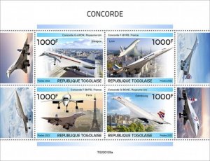Togo - 2022 Concorde on Stamps - 4 Stamp Sheet - TG220125a