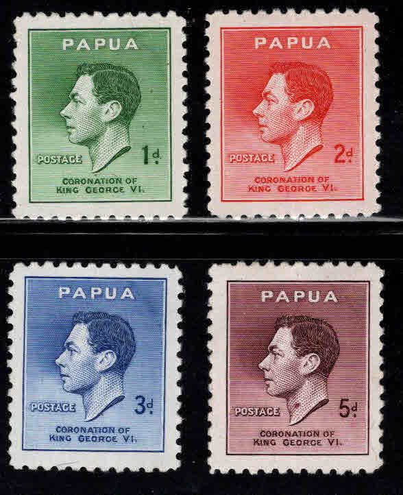 Papua New Guinea, Scott 118-121  MH* 1937 KGVI set