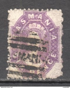 Tas091 1871 Australia Tasmania Six Pence Perf By The Post Office Gibbons Sg #...