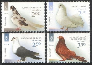 2014 Ukraine 1443-1446 Birds - Doves 4,00 €