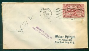 CANADA, #E6, 20¢ Express Mail tied on FDC to NY, bit of toning but scarce FDC