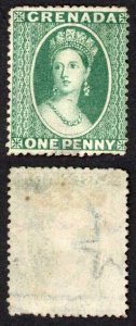 Grenada SG4 1d Green wmk Small Star (sideways) Rough Perf 14 to 16 No Gum