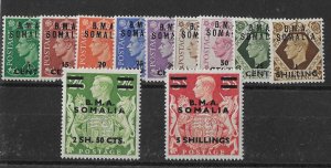 British Offices in Somalia Sc #10-20  set of 11 most issues are NH VF