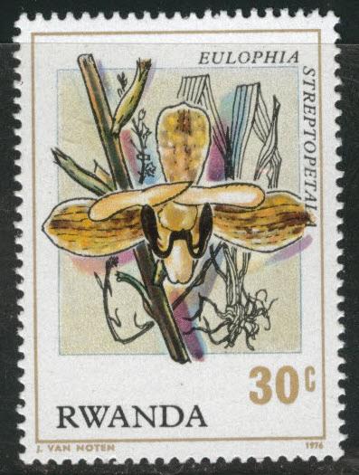 RWANDA Scott 780 MNH** 1976 Orchid stamp