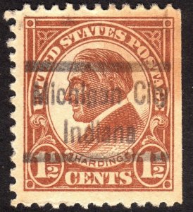 1925, US 1 1/2c, Warren G. Harding, Used, Michigan precancel, Sc 553