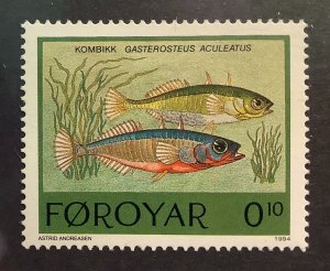 Faroe Island 1994 Scott 260 MNH - 0.10kr, Fish, Three-spined Stickleback