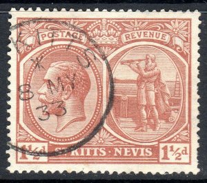St Kitts & Nevis -- 1929 - SG 40a-  1 1/2d -   USED  -     