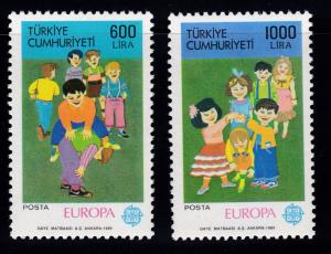 Turkey 1989 EUROPA Issue (2)  Children's Games  VF/NH(**)