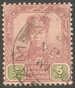 MALAYA JOHORE Sc# 90 USED F Sultan Ibrahim